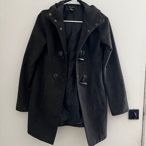 Michael F charcoal coat wool toggle closure size S